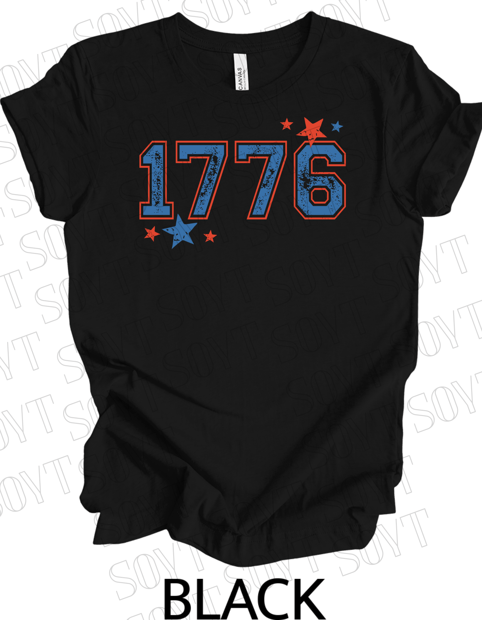 1776 Varsity T-Shirt – Bella+Canvas Minimalist Patriotic Tee - Festive Apparel StoreBlack