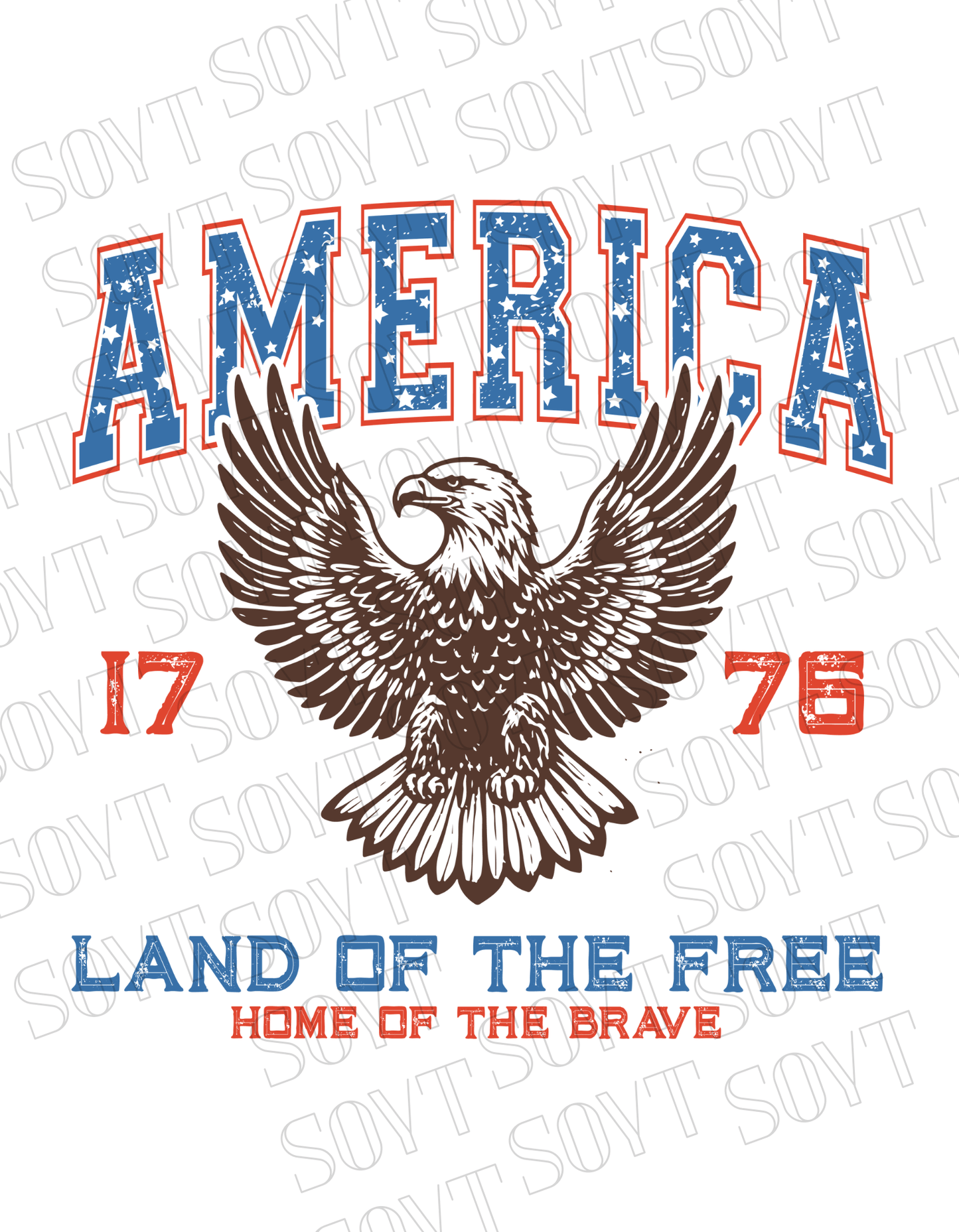 America Eagle 1776 T-Shirt – Bella+Canvas Patriotic Vintage Graphic Tee - Festive Apparel StoreRed