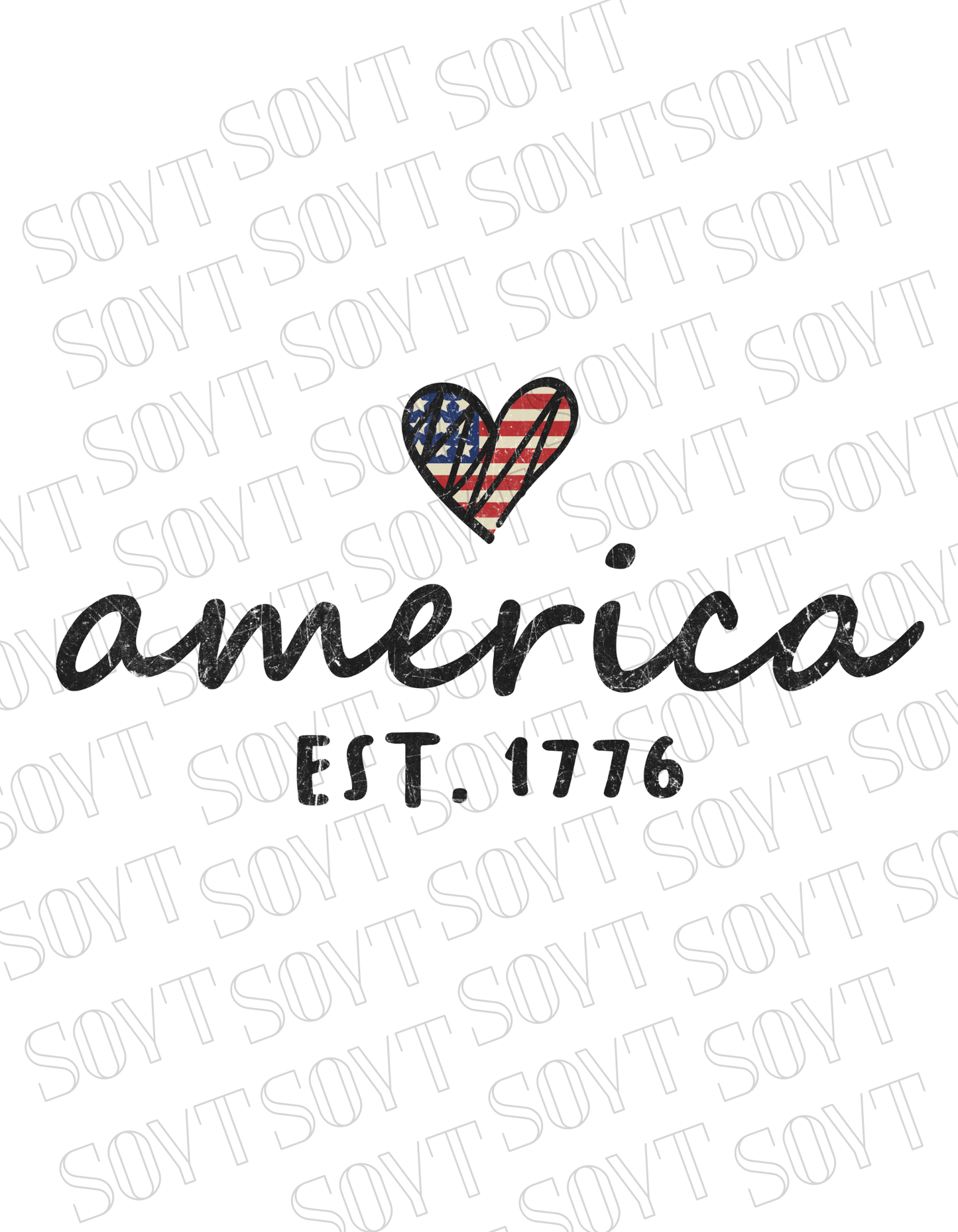 Comfort Colors America EST. 1776 Tee – Patriotic Heart Shirt - Festive Apparel StoreBlue Jean