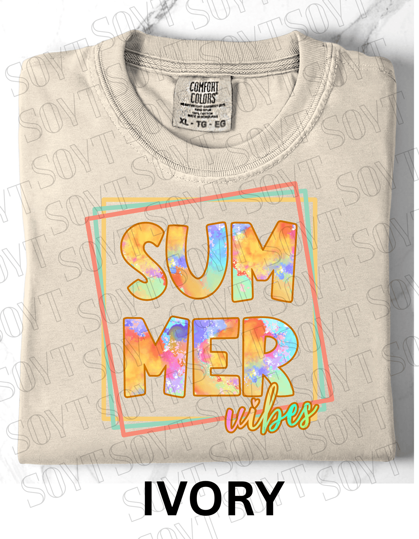 Comfort Colors® Summer Vibes T-Shirt – Retro Graphic Tee - Festive Apparel StoreIvory