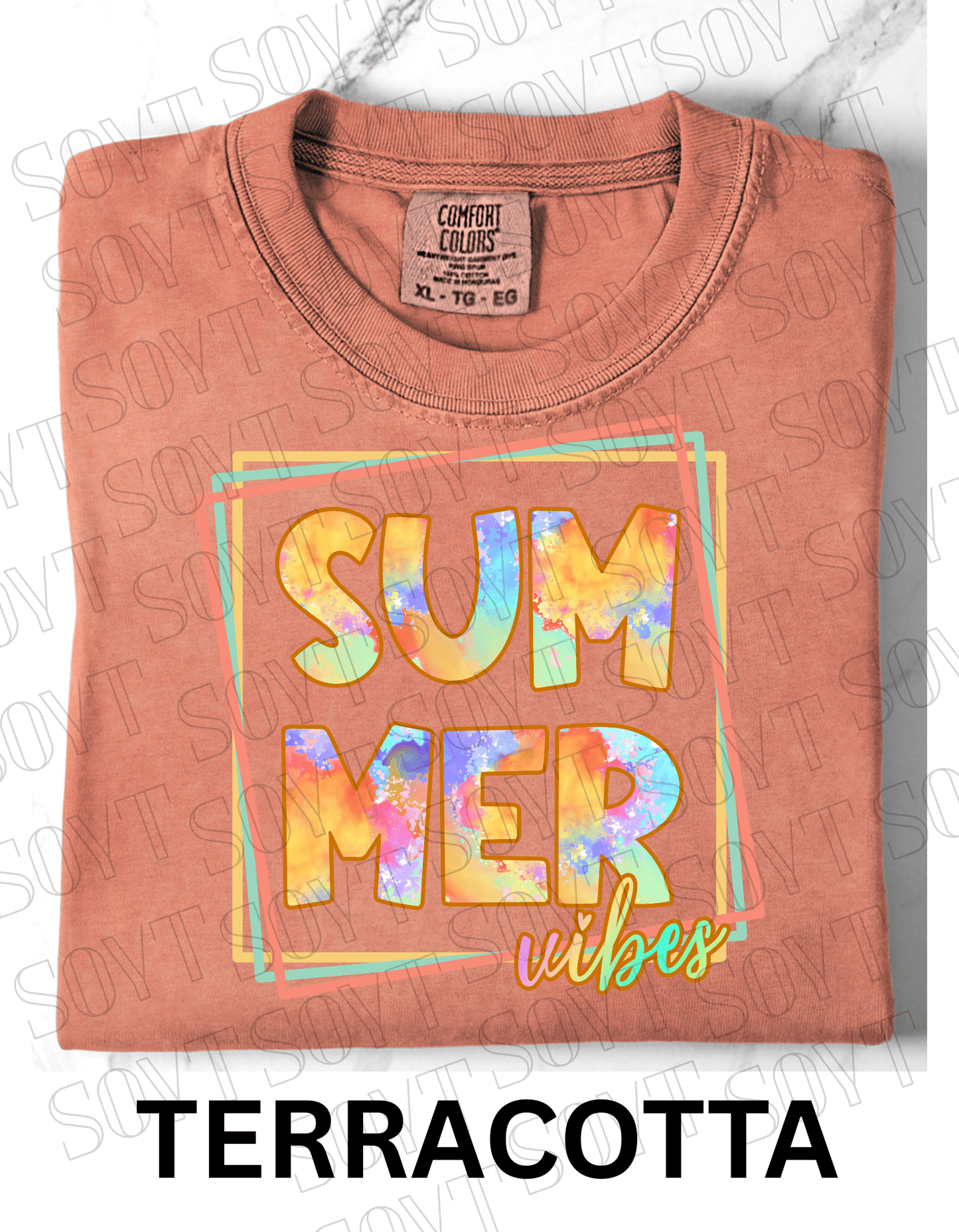 Comfort Colors® Summer Vibes T-Shirt – Retro Graphic Tee - Festive Apparel StoreTerracotta