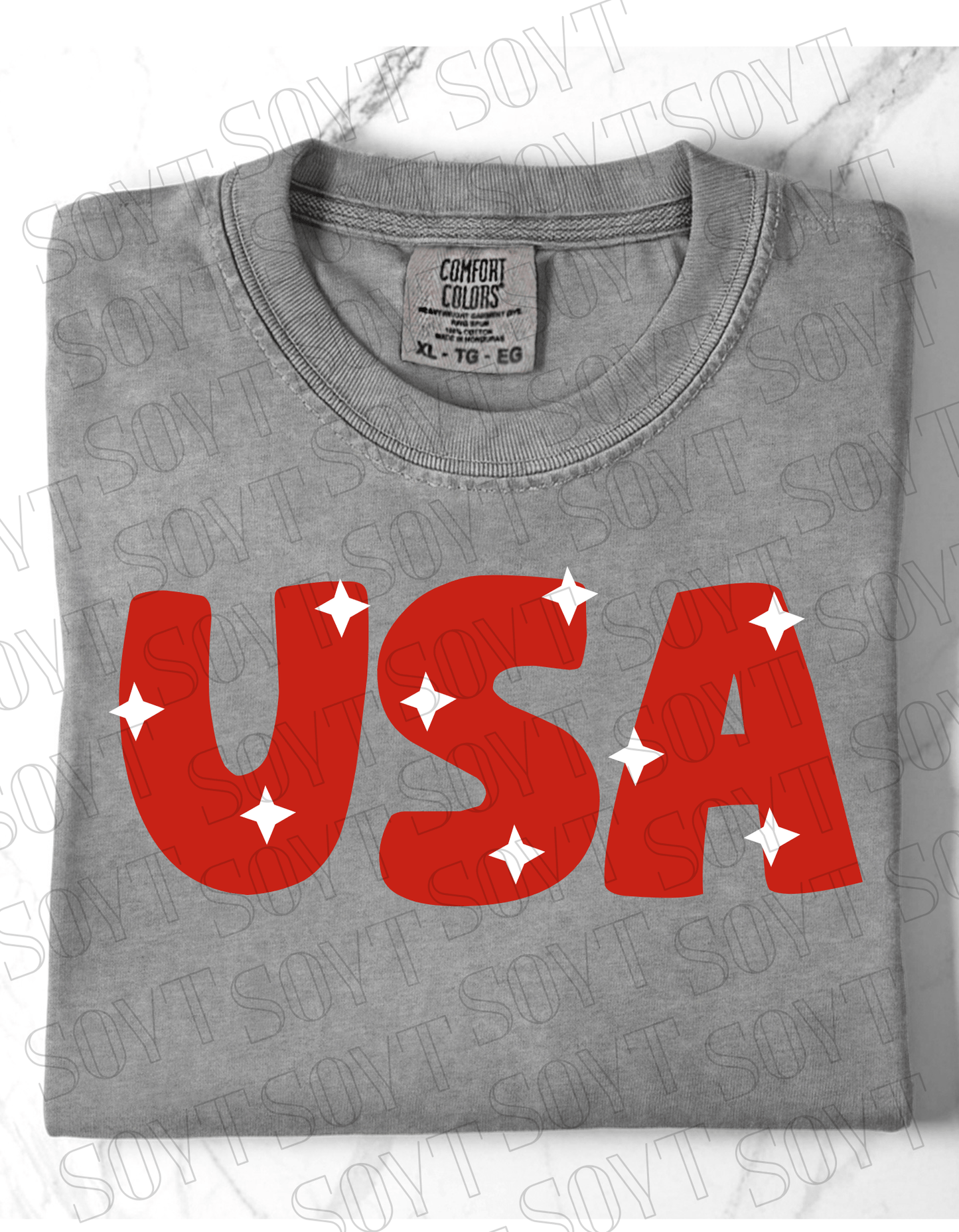 Comfort Colors USA Stars Tee – 4th of July Shirt - Festive Apparel StoreSmall