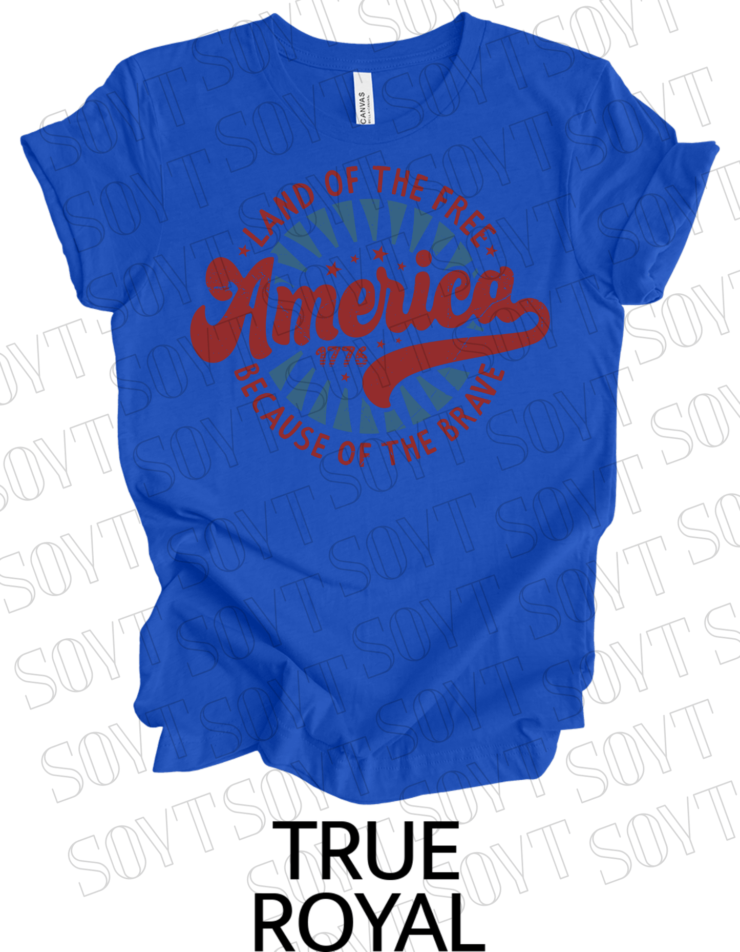 Land of the Free America 1776 T-Shirt – Vintage Patriotic Tee | Made in USA - Festive Apparel StoreRoyal Blue