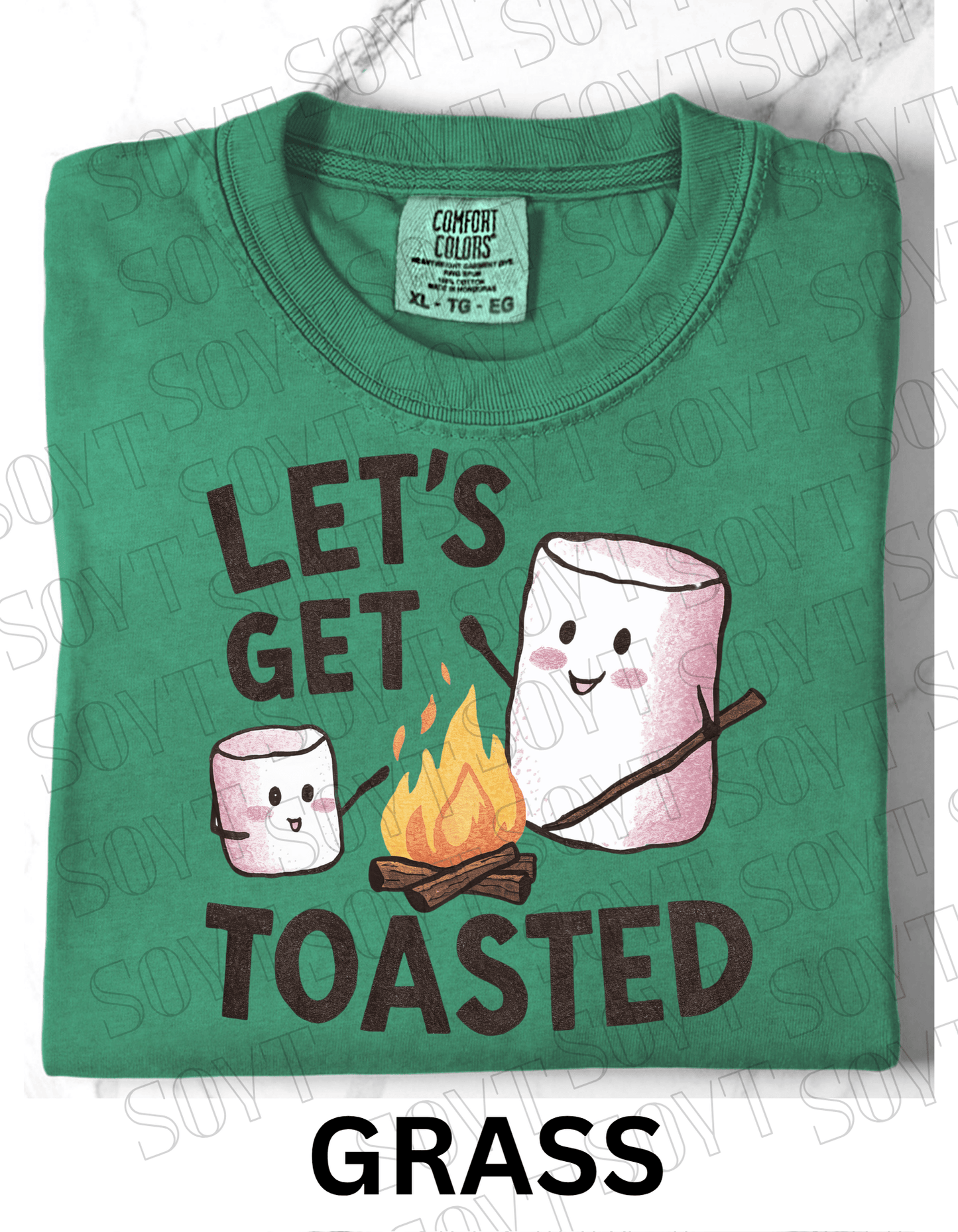 Let’s Get Toasted T-Shirt – Funny Marshmallow Campfire Graphic Tee - Festive Apparel StoreGrass