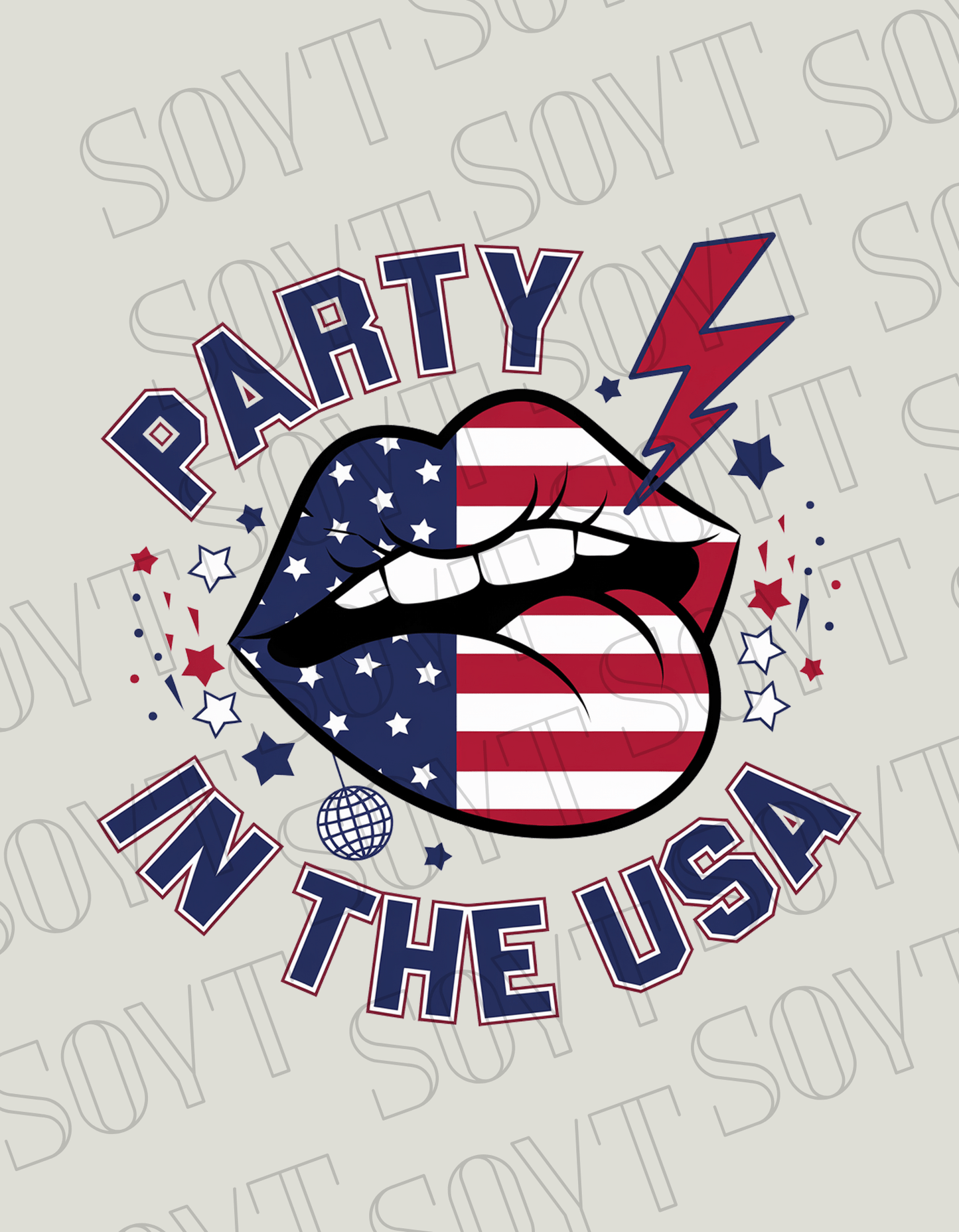 Party in the USA T-Shirt – Bella+Canvas Bold Graphic Patriotic Tee - Festive Apparel StoreRed