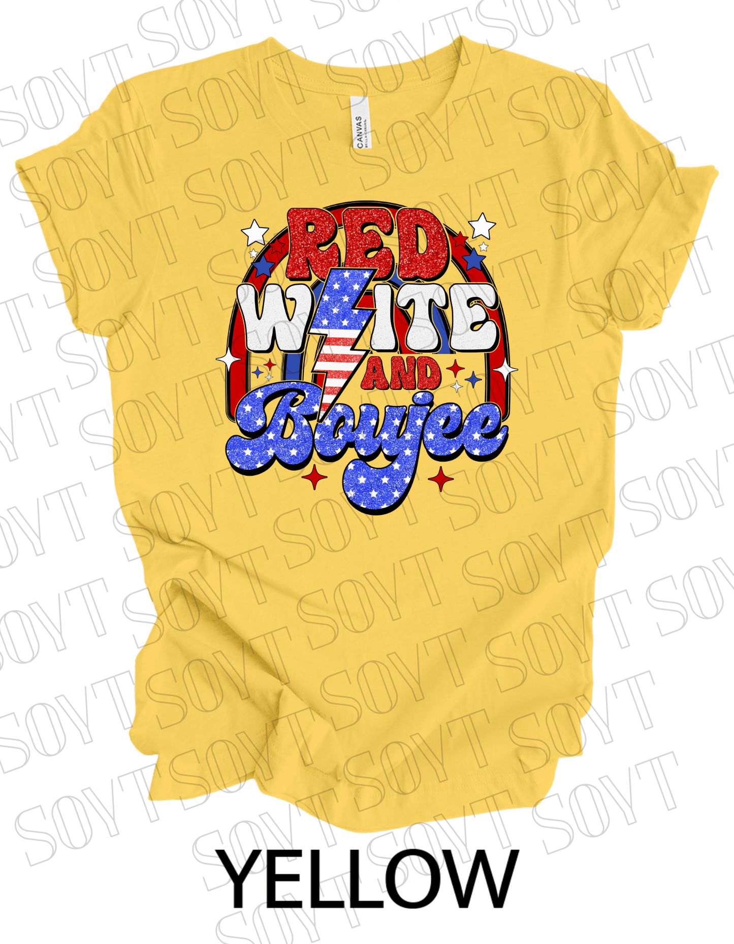 Red White & Boujee 4th of July T-Shirt – Bella+Canvas Women’s Patriotic Tee - Festive Apparel StoreYellow