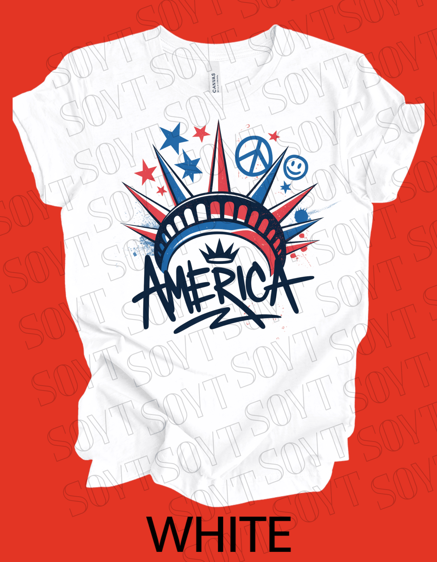 USA Patriotic Stars 4th of July T-Shirt – Comfort Colors® | Made in America - Festive Apparel StoreWhite