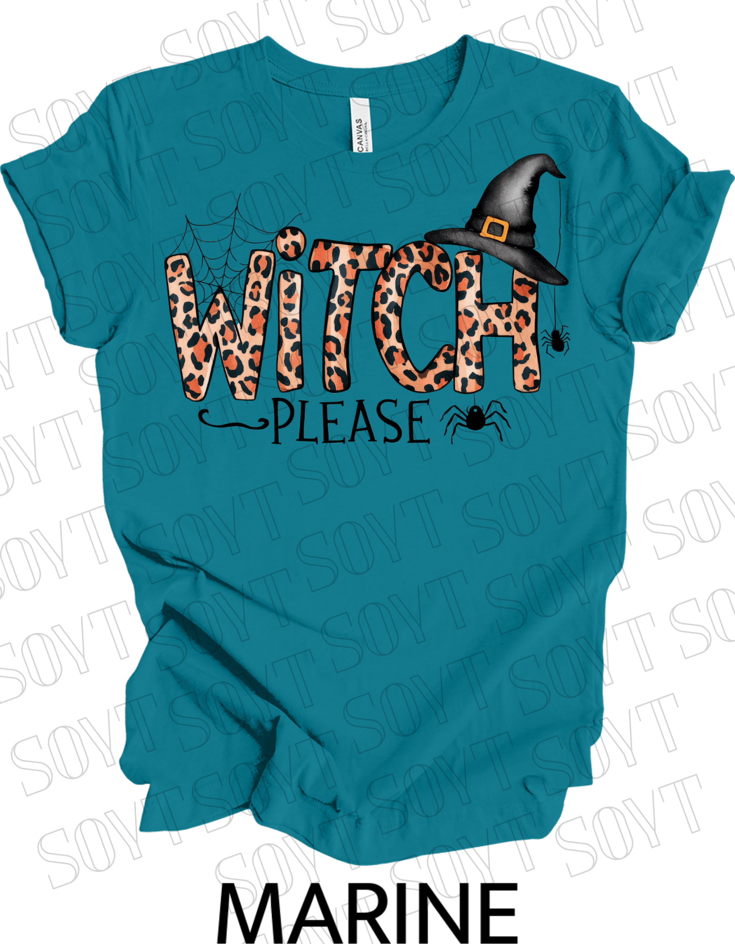 Witch, Please T-Shirt – Leopard Print Halloween Graphic Tee - Festive Apparel StoreMarine
