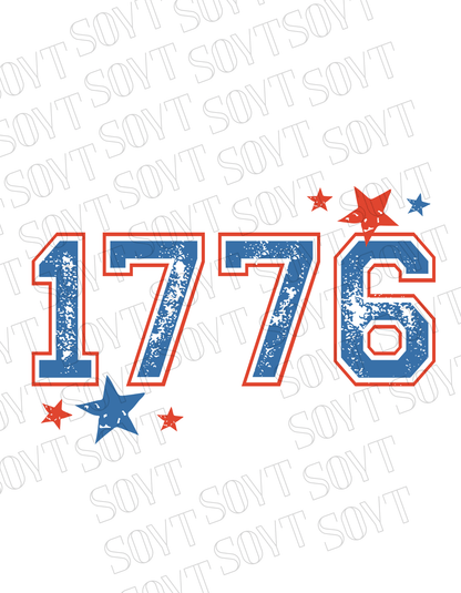 1776 Varsity T-Shirt – Bella+Canvas Minimalist Patriotic Tee - Festive Apparel StoreRed