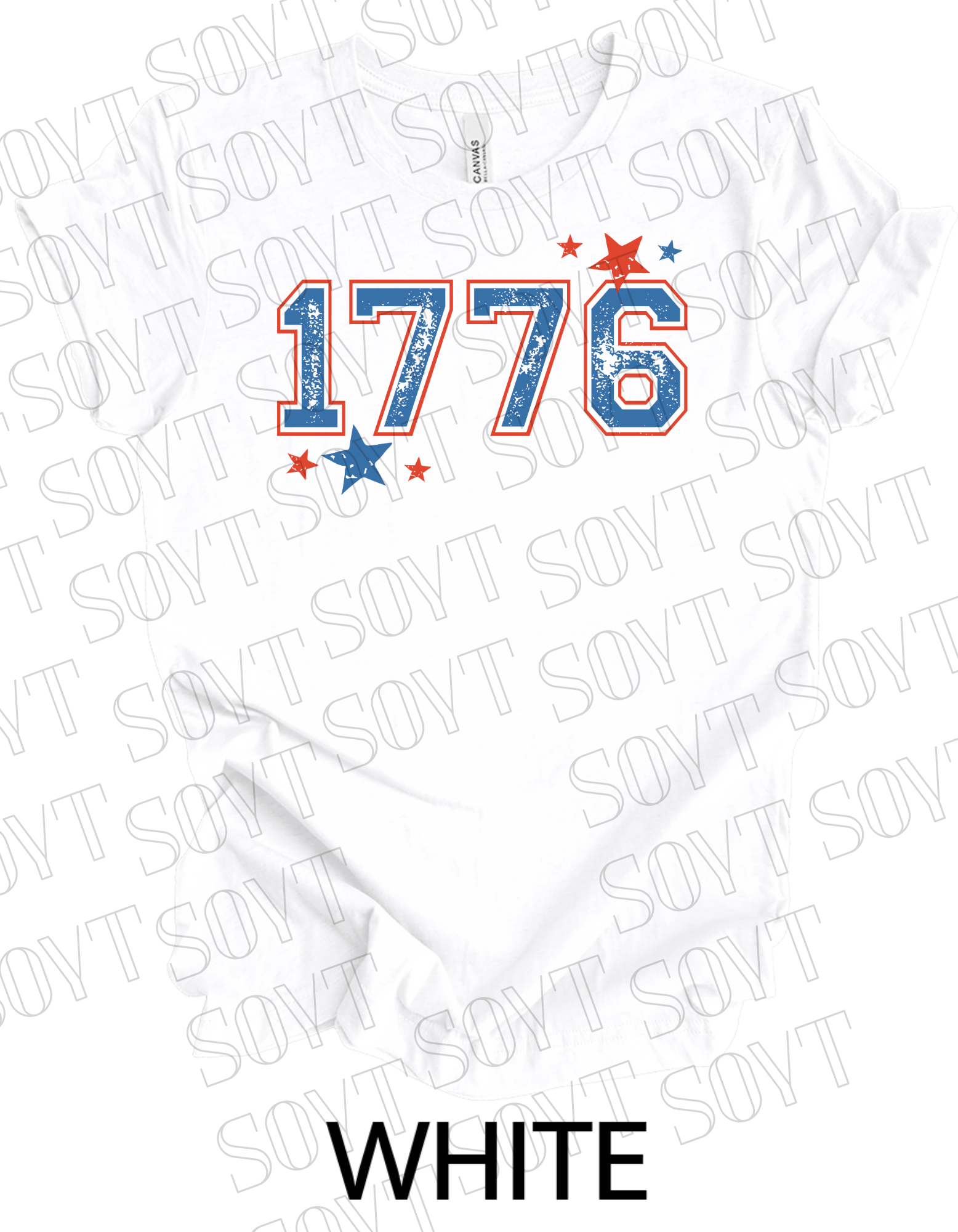 1776 Varsity T-Shirt – Bella+Canvas Minimalist Patriotic Tee - Festive Apparel StoreWhite
