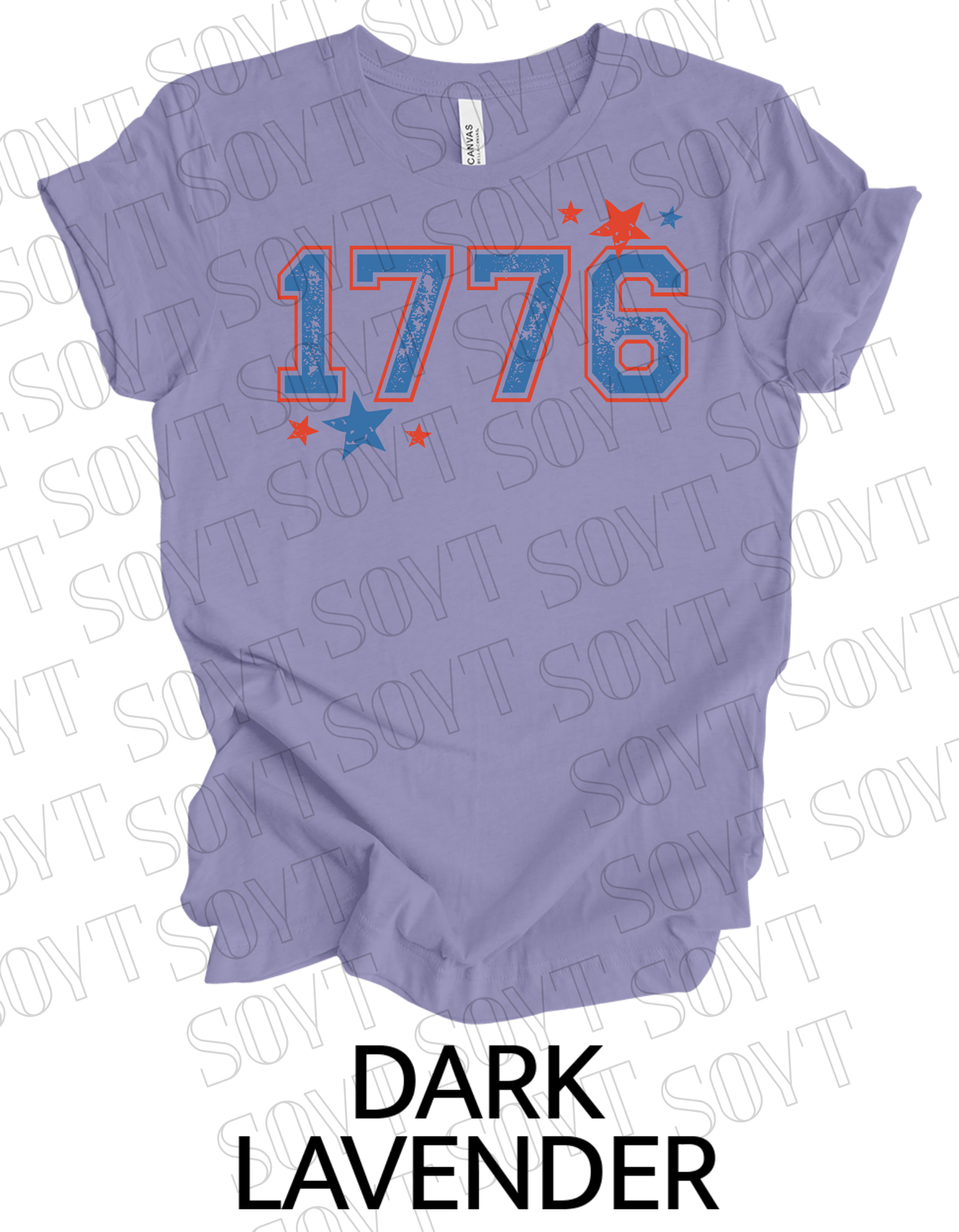 1776 Varsity T-Shirt – Bella+Canvas Minimalist Patriotic Tee - Festive Apparel StoreDark Lavender