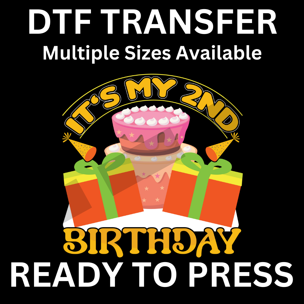 It’s My 2nd Birthday Iron-On Transfer | Easy Ready-to-Press, Custom Apparel for Kids’ Parties