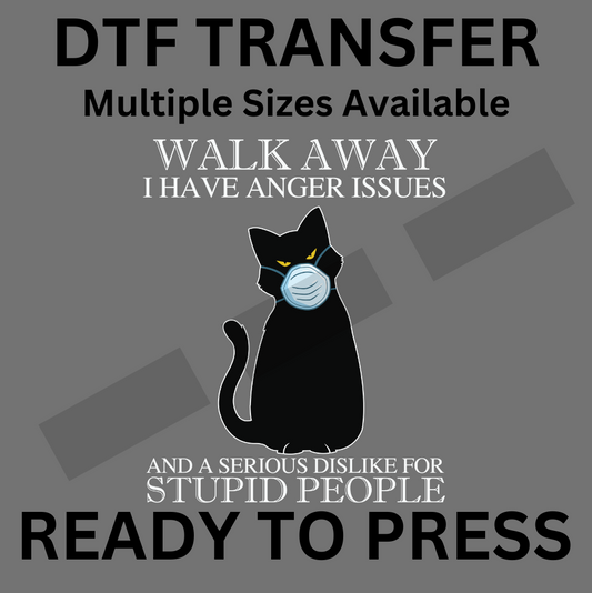 Funny Cat - Humorous DTF Iron-On Transfer for Custom Apparel