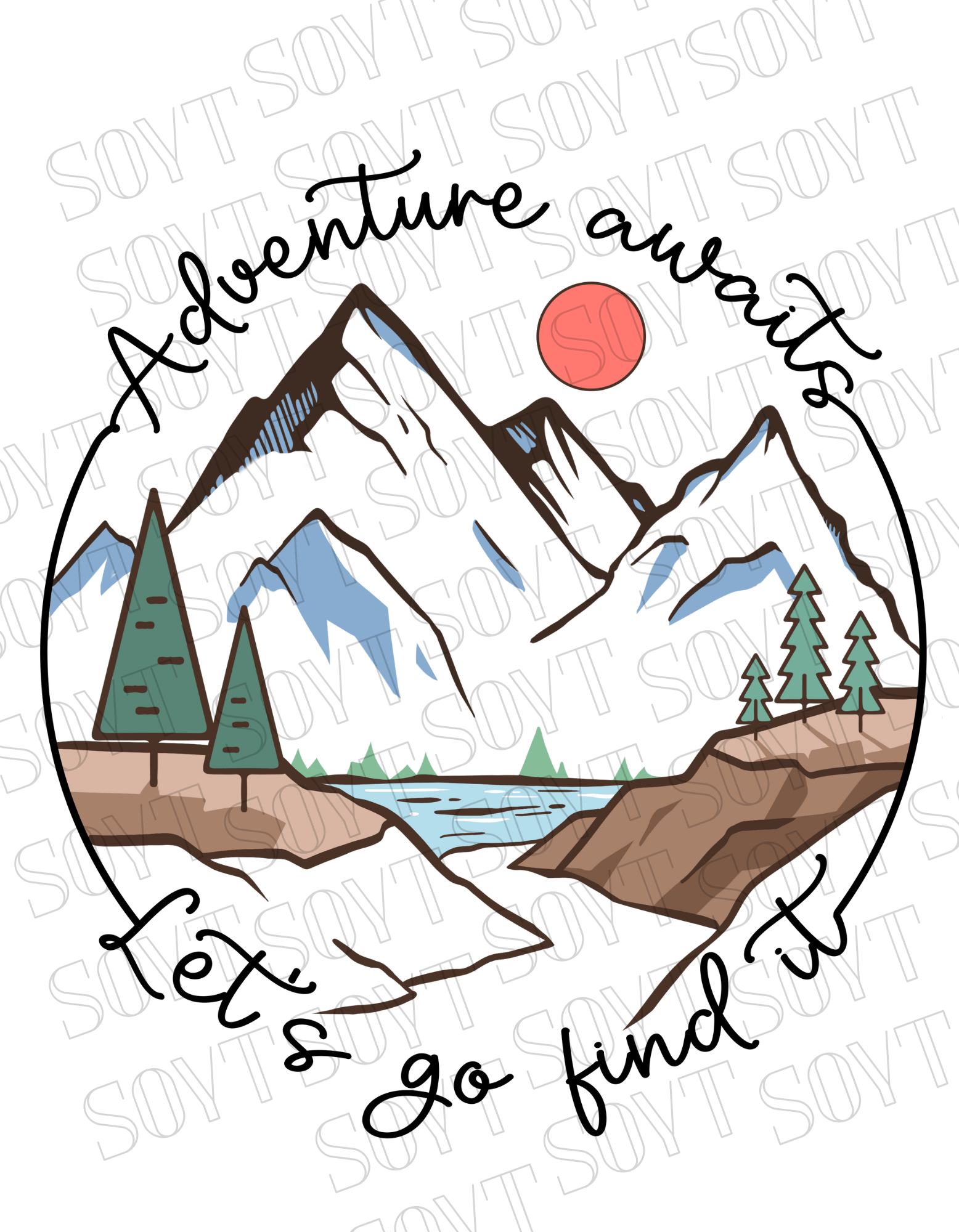 Adventure Awaits T-Shirt – Comfort Colors® Mountain & Hiking Graphic Tee - Festive Apparel StoreBlack