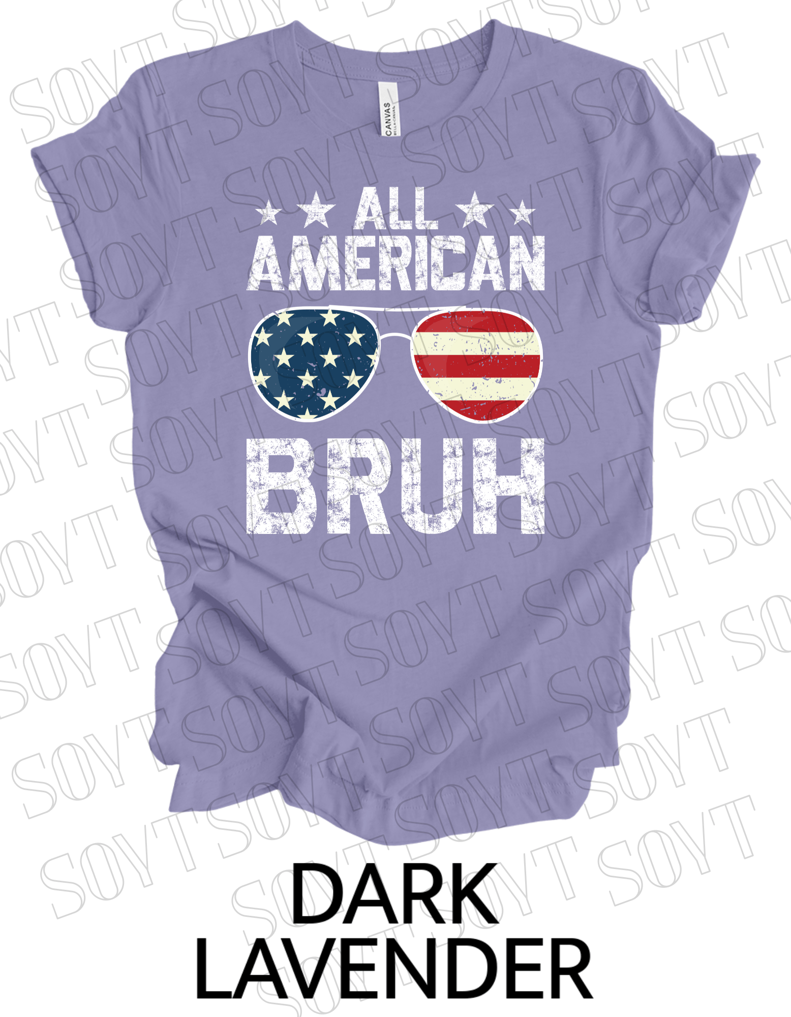 All American Bruh T-Shirt – Funny Patriotic Sunglasses Graphic Tee | Made in USA - Festive Apparel StoreDark Lavender