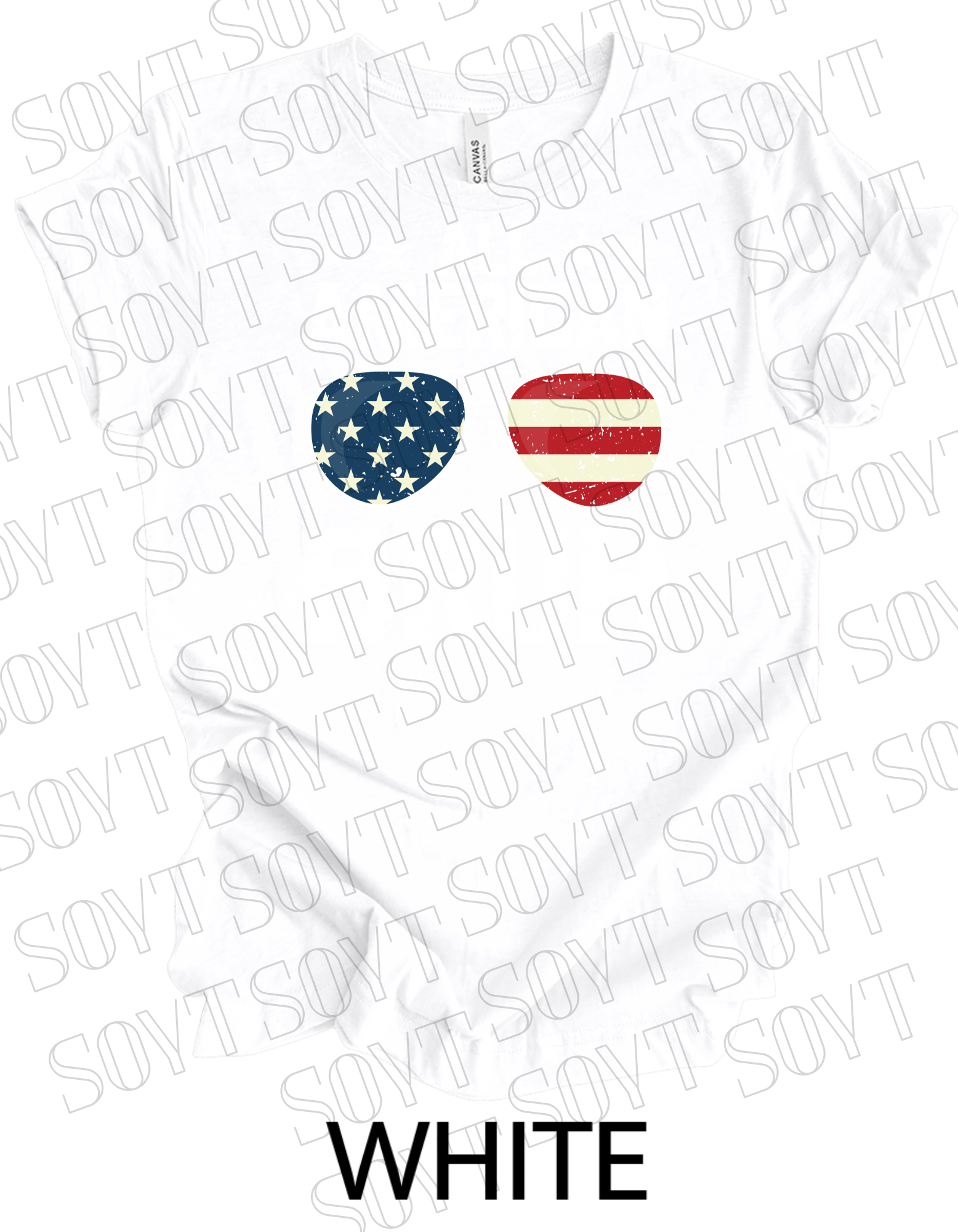 All American Bruh T-Shirt – Funny Patriotic Sunglasses Graphic Tee | Made in USA - Festive Apparel StoreWhite