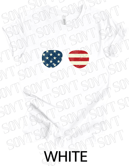All American Bruh T-Shirt – Funny Patriotic Sunglasses Graphic Tee | Made in USA - Festive Apparel StoreWhite