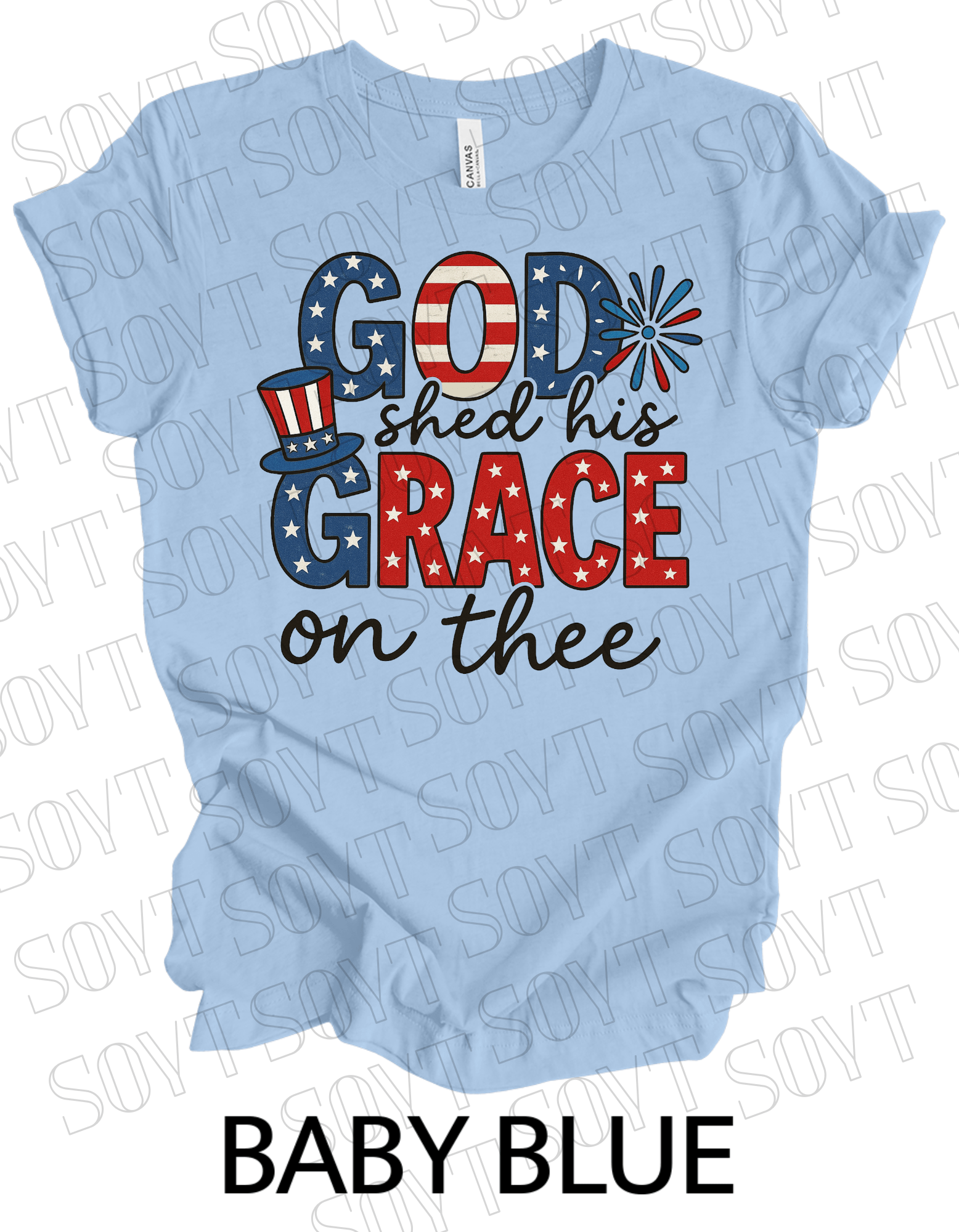 All American Bruh T-Shirt – Funny Patriotic Sunglasses Graphic Tee | Made in USA - Festive Apparel StoreBaby Blue