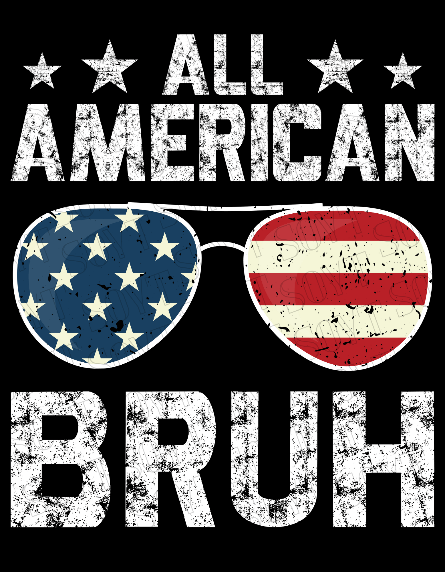 All American Bruh T-Shirt – Funny Patriotic Sunglasses Graphic Tee | Made in USA - Festive Apparel StoreWhite
