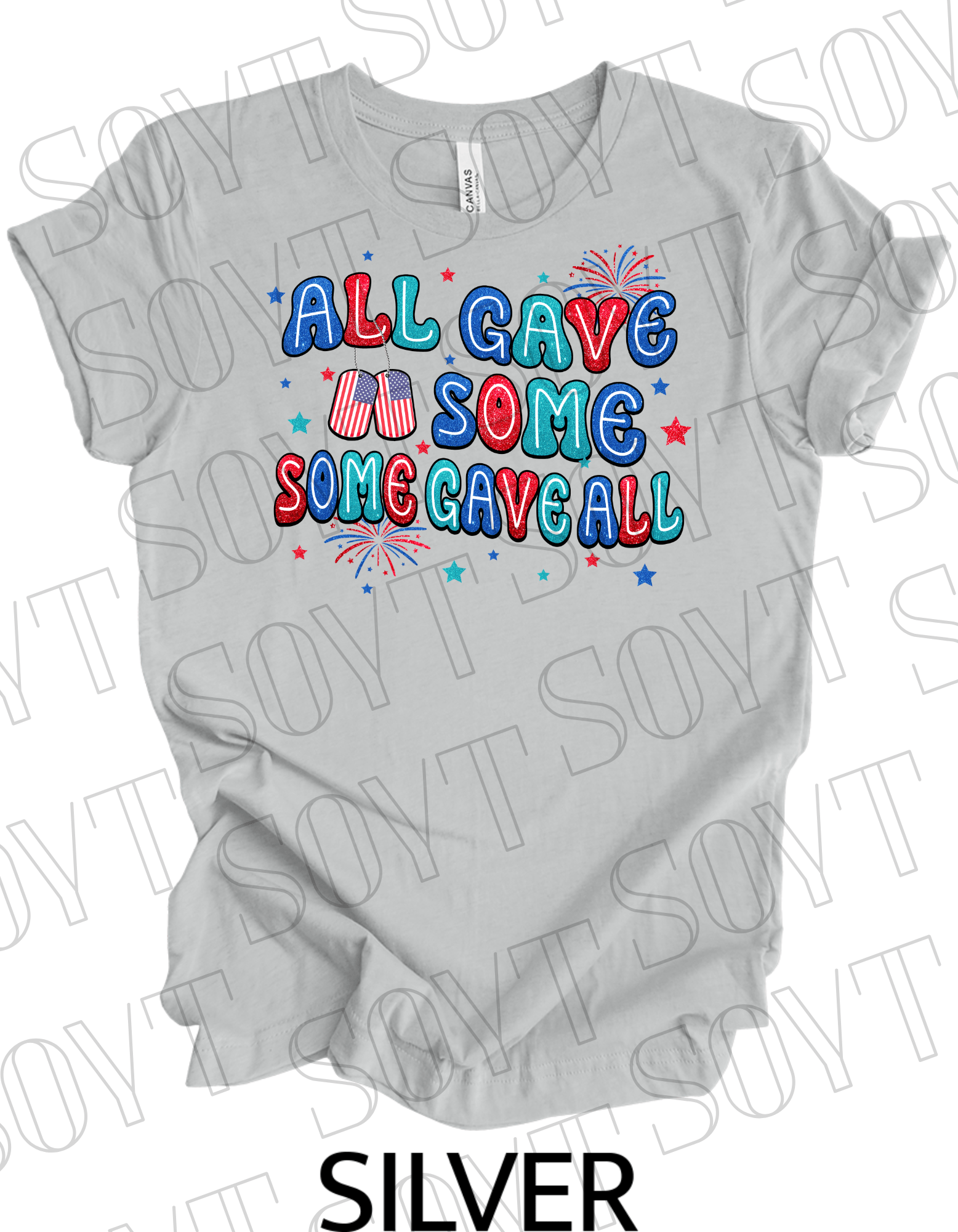 All Gave Some T-Shirt – Bella+Canvas Patriotic Military Tribute Tee - Festive Apparel StoreBaby Blue