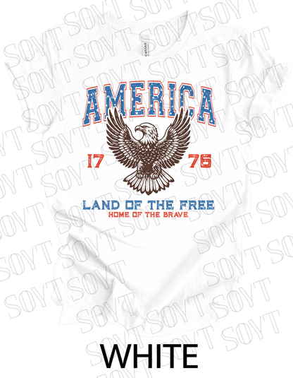 America Eagle 1776 T-Shirt – Bella+Canvas Patriotic Vintage Graphic Tee - Festive Apparel StoreWhite