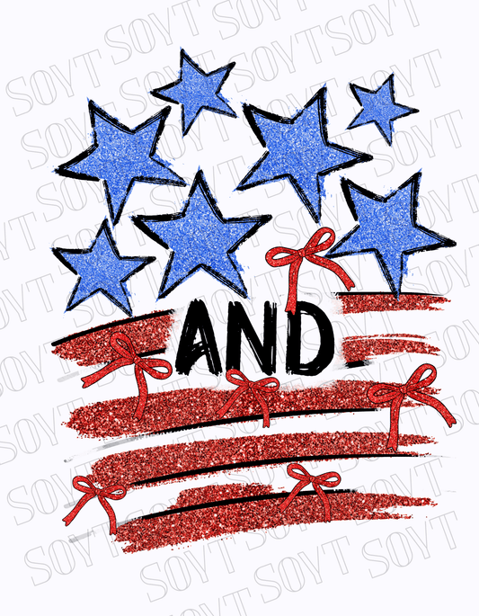 American Glitter Flag T-Shirt – Patriotic Sparkle Tee | Made in USA - Festive Apparel StoreWhite