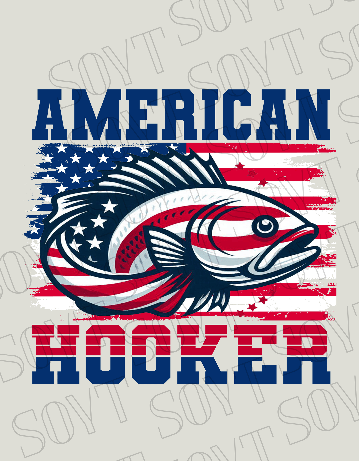 American Hooker Fishing T-Shirt – Bella+Canvas Patriotic Angler Tee - Festive Apparel StoreRed