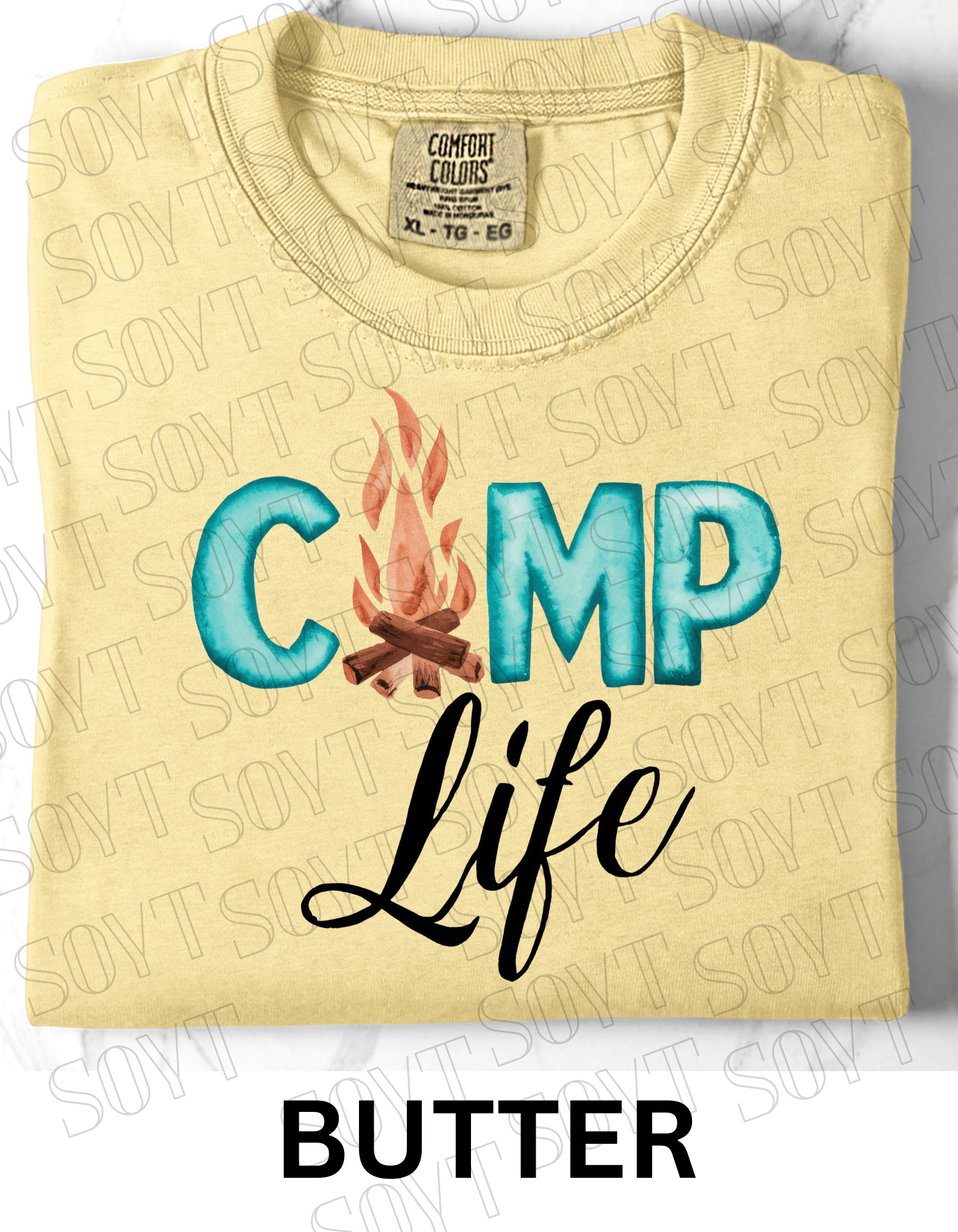Camp Life Campfire T-Shirt – Rustic Outdoor Living Graphic Tee - Festive Apparel StoreButter