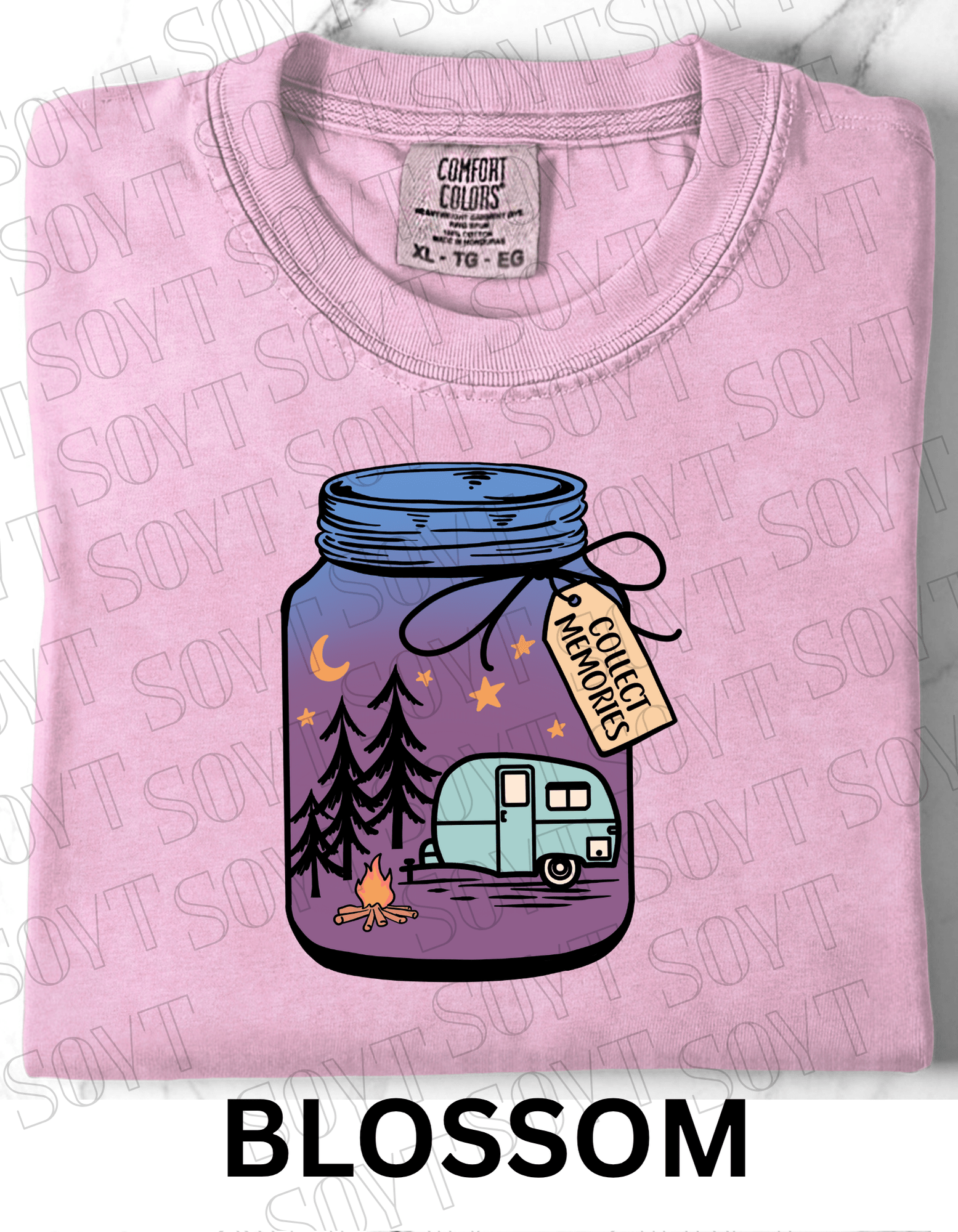 Collect Memories T-Shirt – Night Camping Jar Scene Graphic Tee - Festive Apparel StoreBlossom