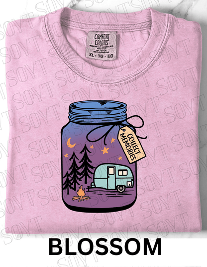 Collect Memories T-Shirt – Night Camping Jar Scene Graphic Tee - Festive Apparel StoreBlossom