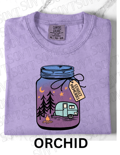 Collect Memories T-Shirt – Night Camping Jar Scene Graphic Tee - Festive Apparel StoreOrchid