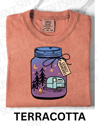 Collect Memories T-Shirt – Night Camping Jar Scene Graphic Tee - Festive Apparel StoreTerracotta