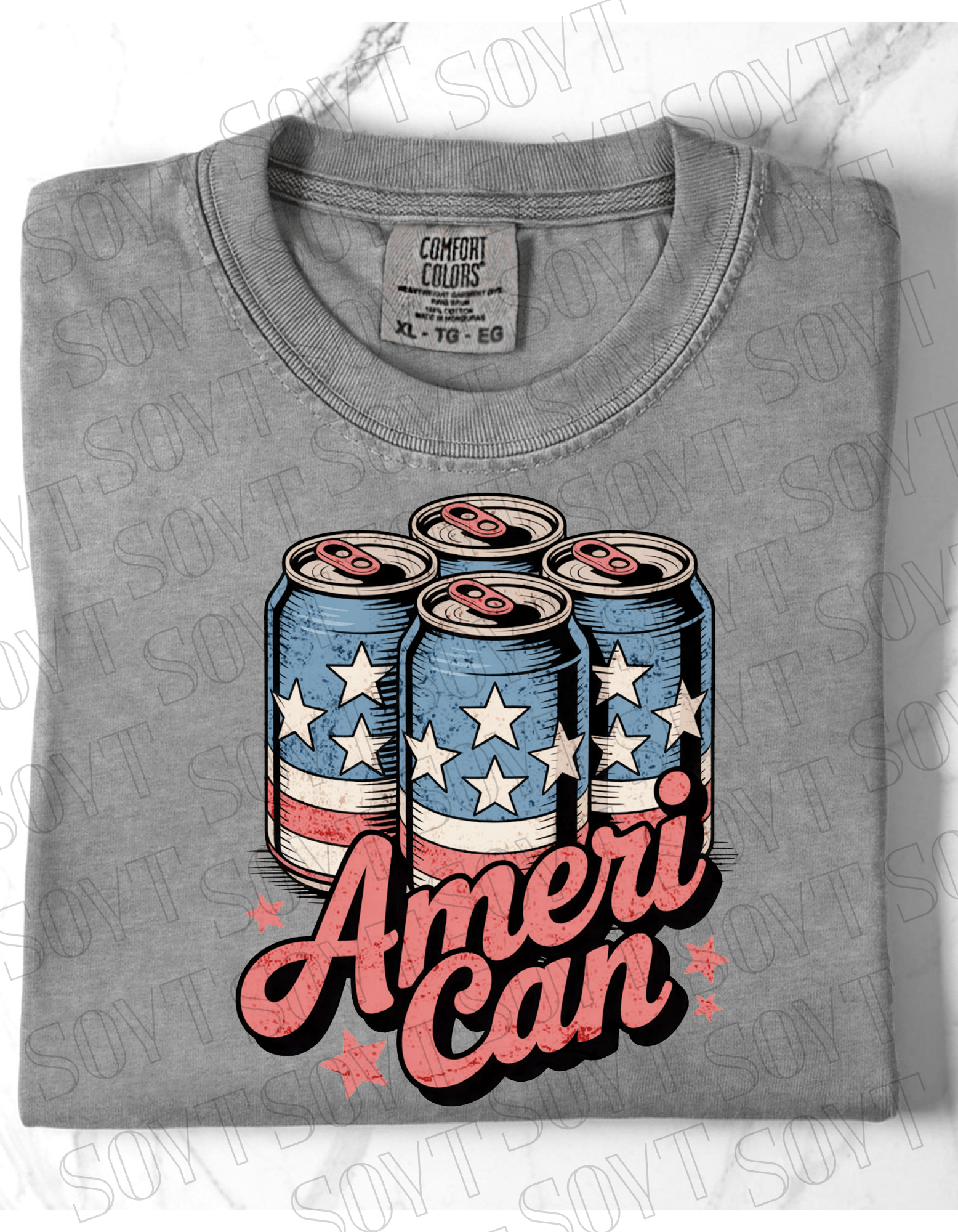 Comfort Colors AmeriCan Tee – 4th of July Beer Shirt - Festive Apparel StoreCharcoal