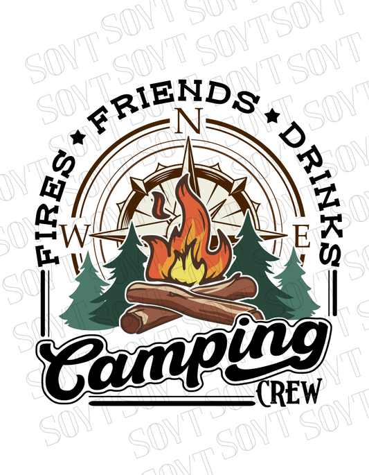 Comfort Colors® "Camping Crew" T-Shirt – Campfire Graphic Tee - Festive Apparel StoreBlack