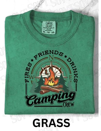 Comfort Colors® "Camping Crew" T-Shirt – Campfire Graphic Tee - Festive Apparel StoreGrass