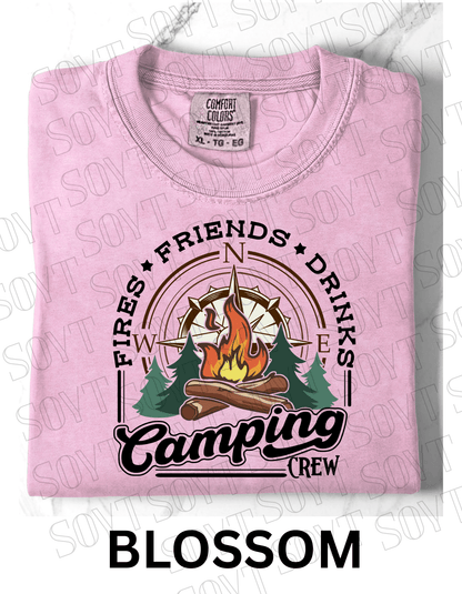 Comfort Colors® "Camping Crew" T-Shirt – Campfire Graphic Tee - Festive Apparel StoreBlossom