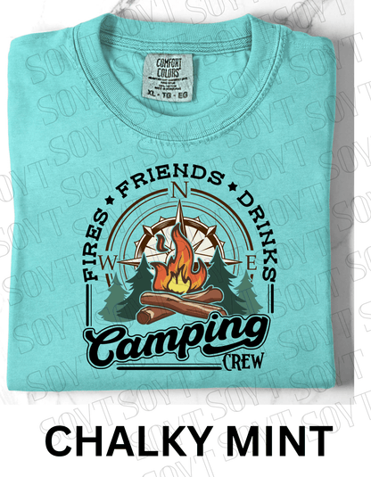 Comfort Colors® "Camping Crew" T-Shirt – Campfire Graphic Tee - Festive Apparel StoreChalky Mint