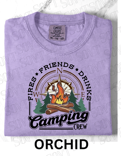 Comfort Colors® "Camping Crew" T-Shirt – Campfire Graphic Tee - Festive Apparel StoreOrchid
