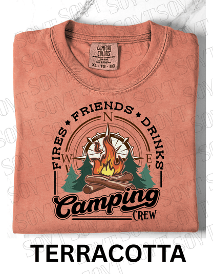 Comfort Colors® "Camping Crew" T-Shirt – Campfire Graphic Tee - Festive Apparel StoreTerracotta