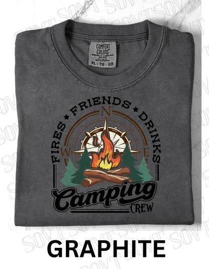 Comfort Colors® "Camping Crew" T-Shirt – Campfire Graphic Tee - Festive Apparel StoreGraphite