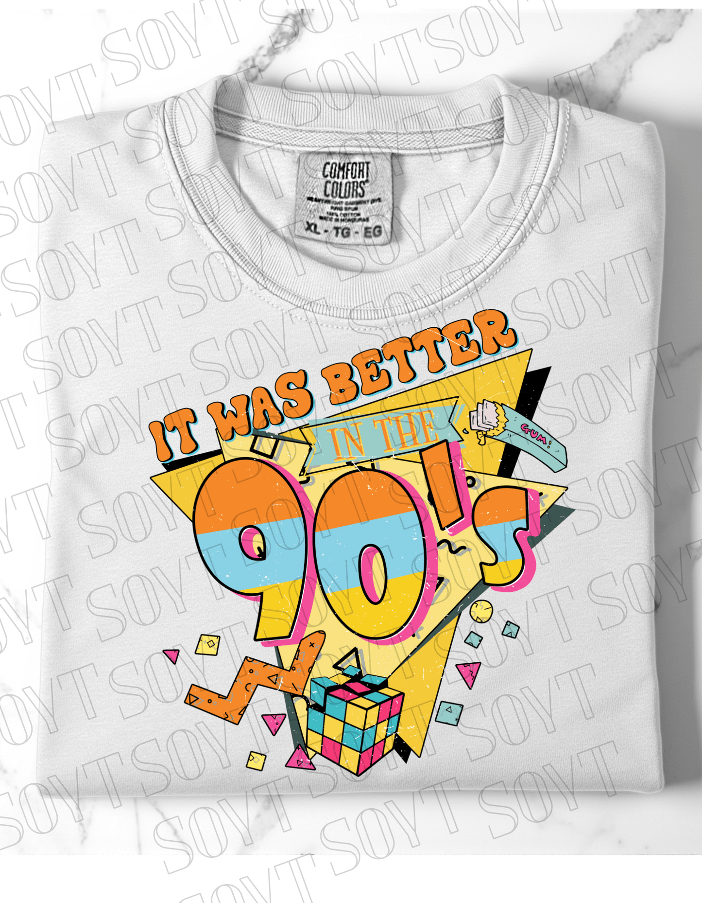 Comfort Colors "It Was Better in the 90's" Tee – Retro Nostalgia Graphic Shirt - Festive Apparel StoreWhite