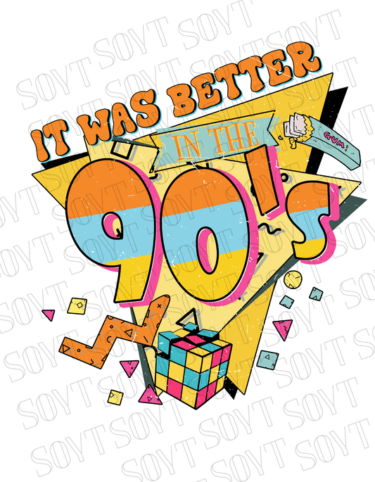 Comfort Colors "It Was Better in the 90's" Tee – Retro Nostalgia Graphic Shirt - Festive Apparel StoreMystic Blue