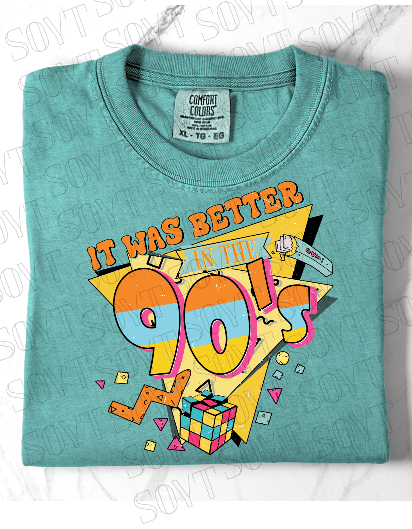 Comfort Colors "It Was Better in the 90's" Tee – Retro Nostalgia Graphic Shirt - Festive Apparel StoreSeafoam