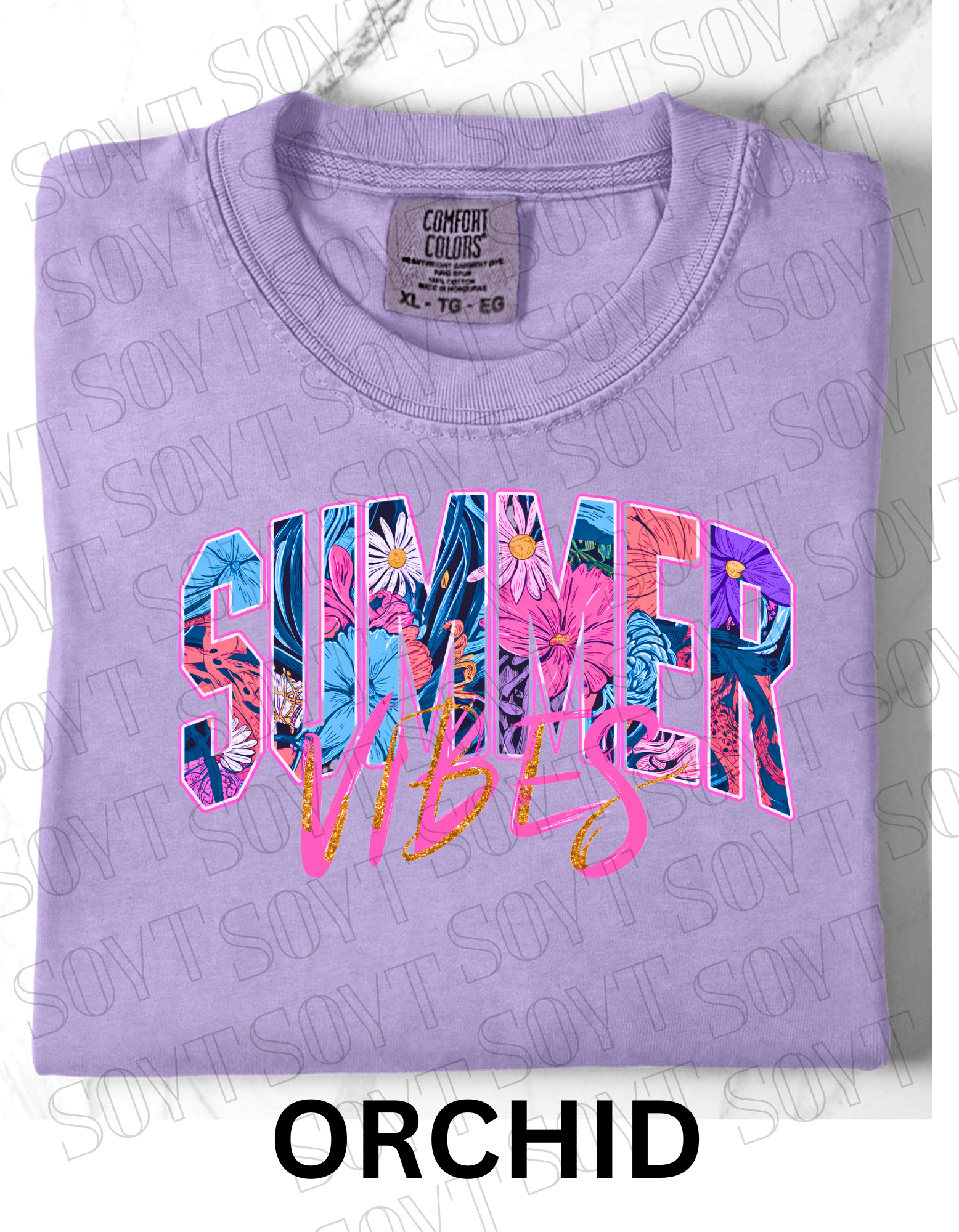 Comfort Colors® Summer Vibes T-Shirt – Retro Beach Graphic Tee - Festive Apparel StoreOrchid
