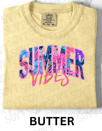 Comfort Colors® Summer Vibes T-Shirt – Retro Beach Graphic Tee - Festive Apparel StoreButter