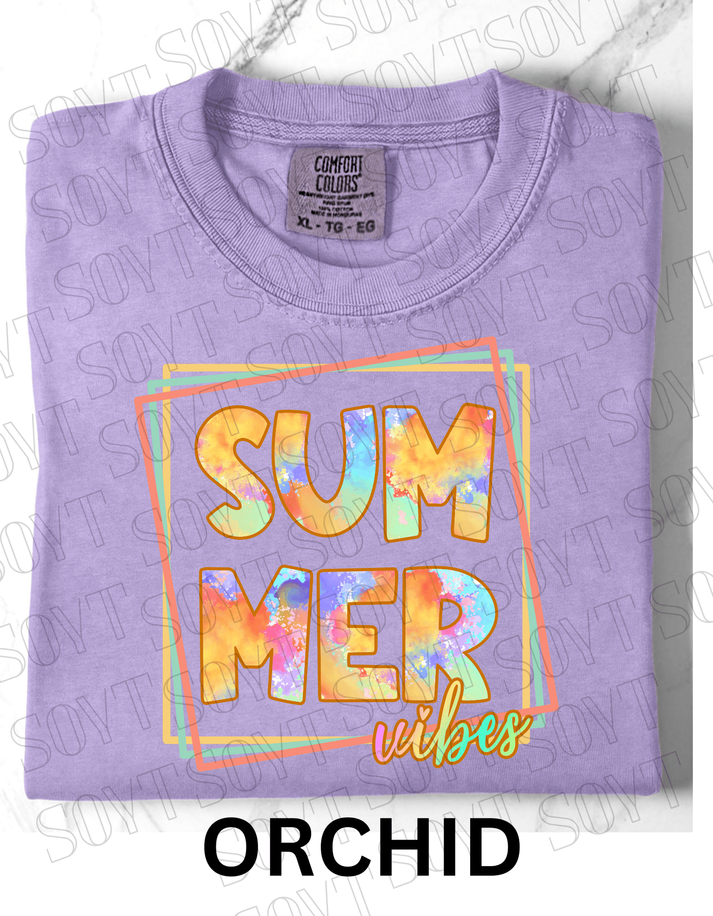 Comfort Colors® Summer Vibes T-Shirt – Retro Graphic Tee - Festive Apparel StoreOrchid