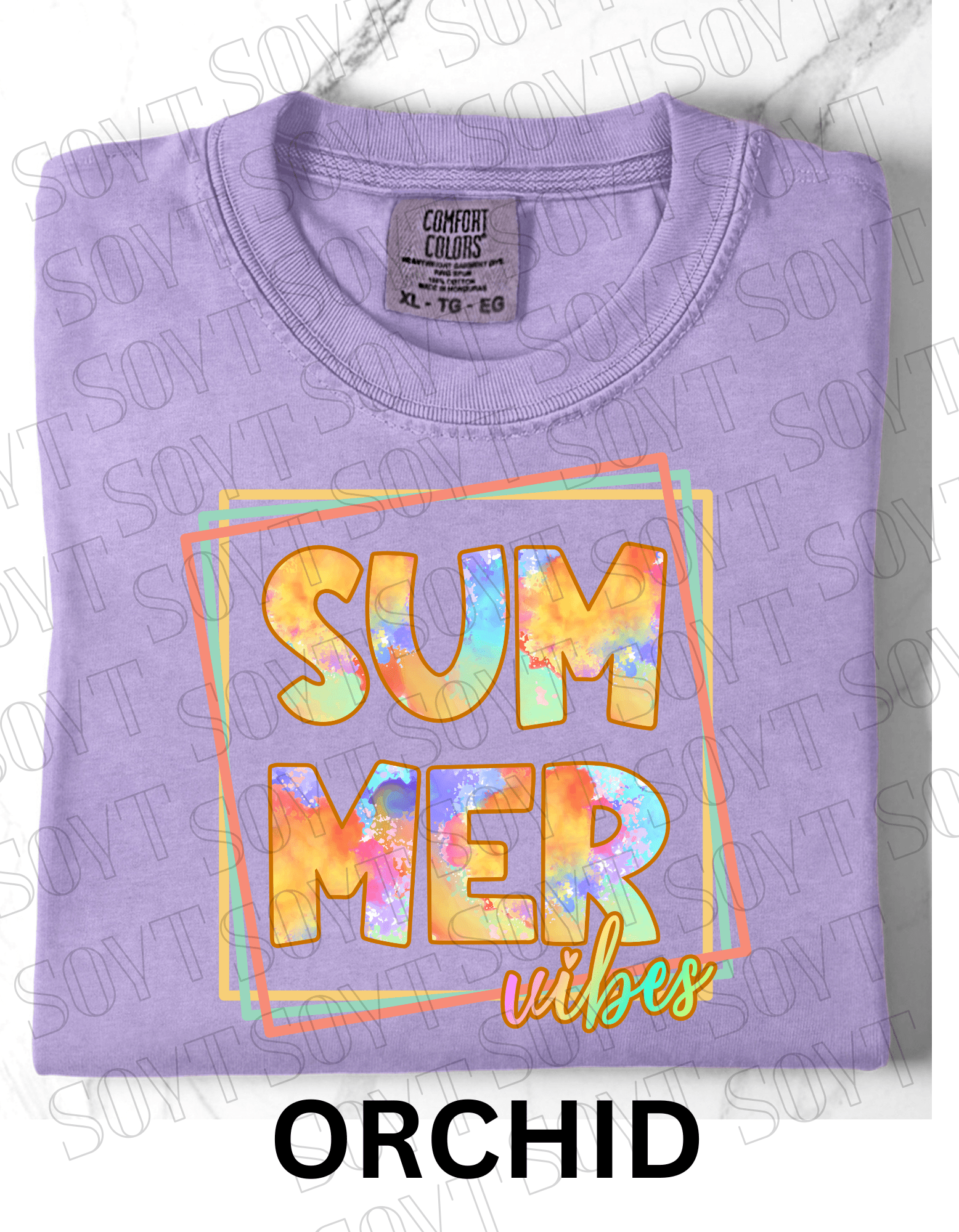 Comfort Colors® Summer Vibes T-Shirt – Retro Graphic Tee - Festive Apparel StoreOrchid