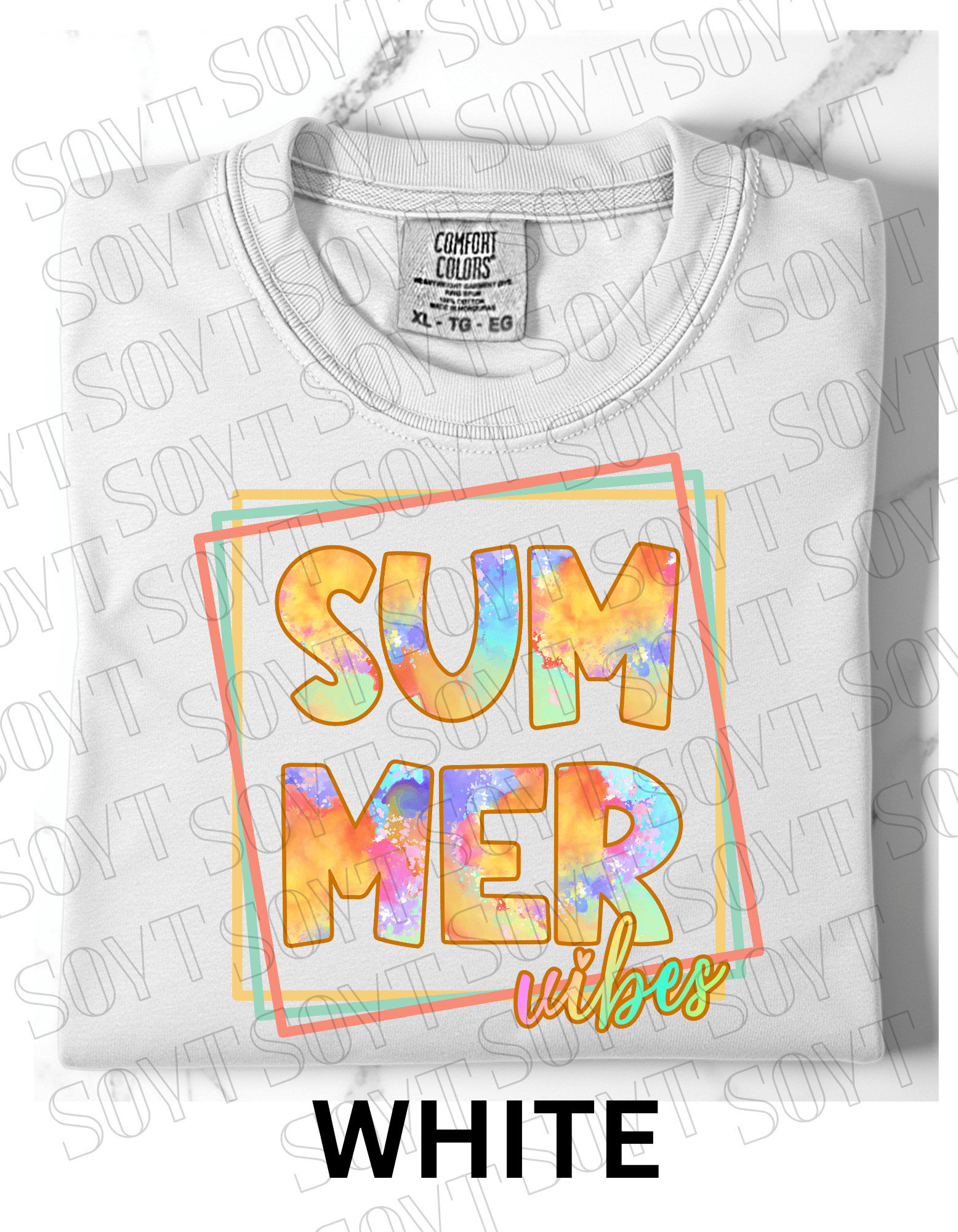 Comfort Colors® Summer Vibes T-Shirt – Retro Graphic Tee - Festive Apparel StoreWhite