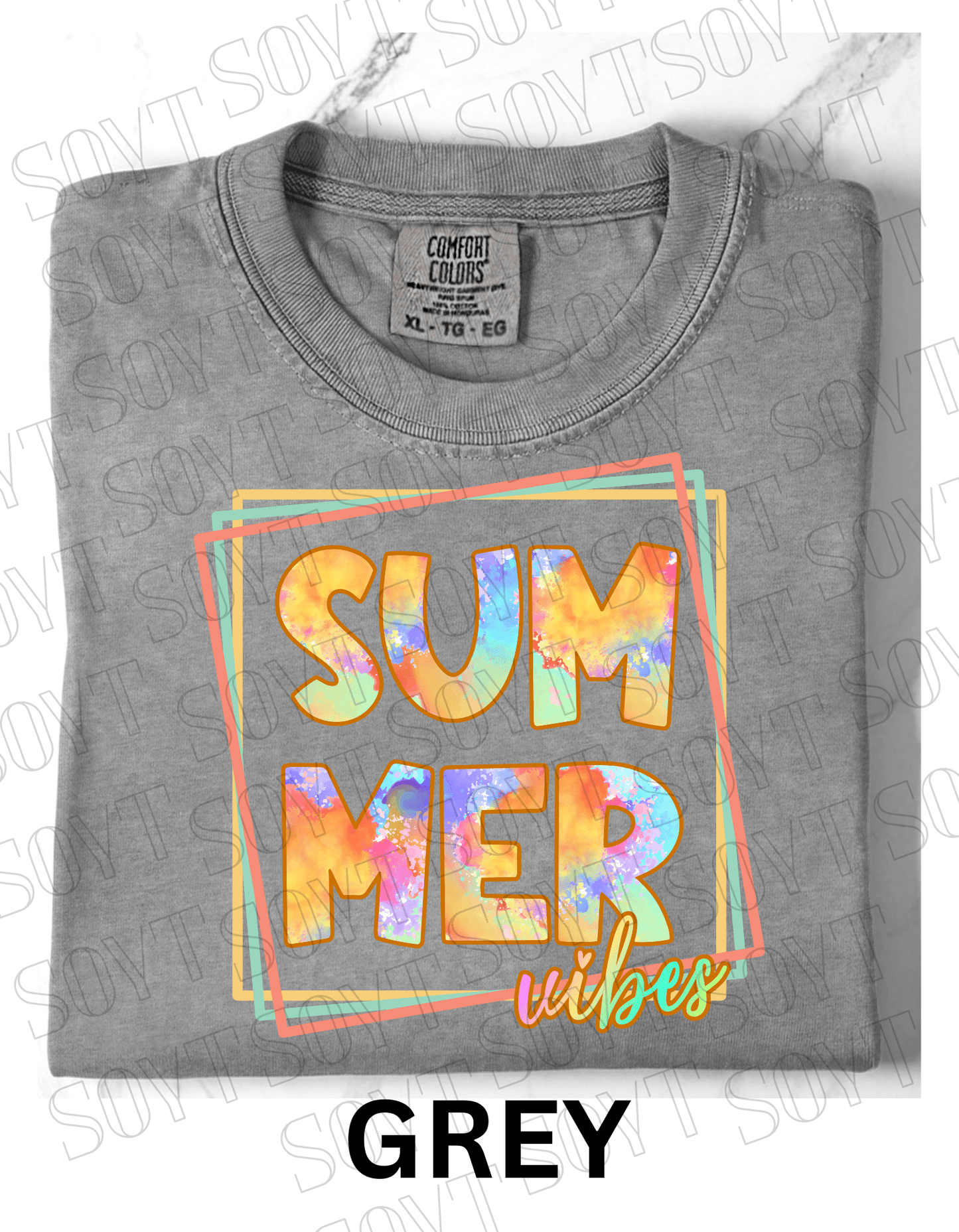 Comfort Colors® Summer Vibes T-Shirt – Retro Graphic Tee - Festive Apparel StoreGrey