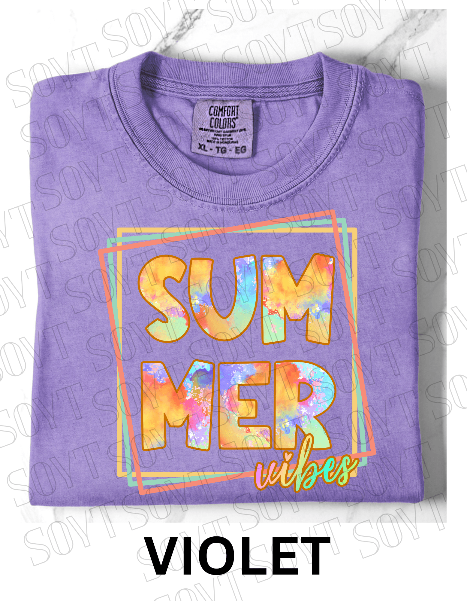 Comfort Colors® Summer Vibes T-Shirt – Retro Graphic Tee - Festive Apparel StoreViolet
